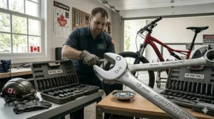 Corrosion-resistant chrome vanadium finish on a complete metric tool set designed for harsh Canadian winters.