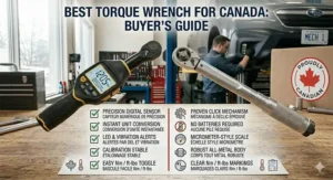 Side-by-side comparison of features for choosing between digital and click type torque wrenches for Canadian DIYers.