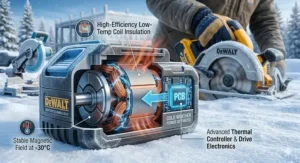 Internal view of a brushless motor optimized for high-torque performance in freezing Canadian temperatures.