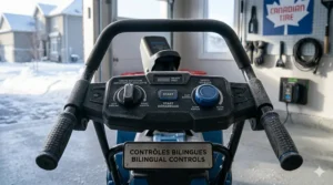 Comparison chart showing the low maintenance of electric snow blowers versus gas models—no oil changes or spark plugs needed.