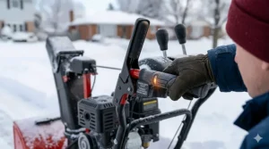 Close-up illustration of heated hand grips, essential for Canadian homeowners clearing heavy winter snow.