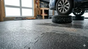 Anti-slip surface texture ensuring safety during Canadian winter tire changes. Texture de surface antidérapante assurant la sécurité lors du changement de pneus.