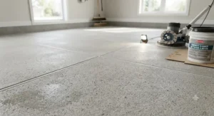 Properly cleaned and etched concrete floor surface before sealing.