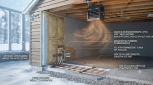 Staying warm with a heater for garage -40c while working on winter DIY projects | Rester au chaud avec un chauffage de garage à -40c tout en travaillant sur des projets de bricolage hivernaux.