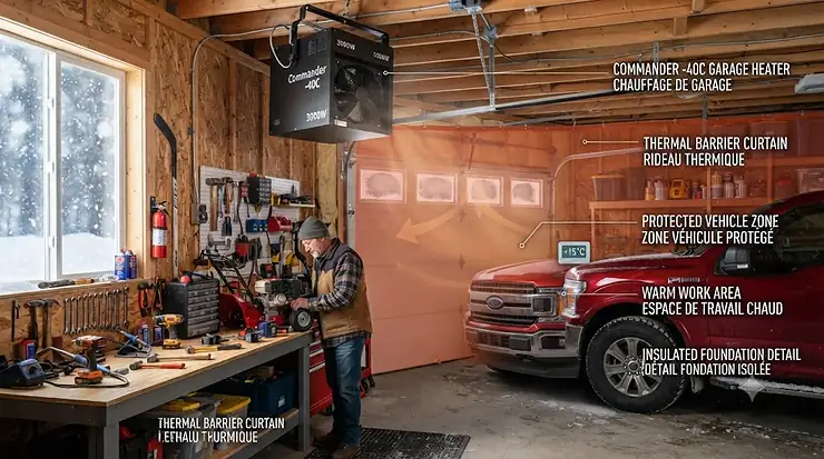 Comparison of electric and gas heaters for garage -40c winter readiness | Comparaison des chauffages électriques et au gaz pour la préparation hivernale à -40c.