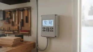 Digital thermostat control for garage heater