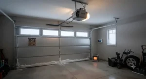 Heavy-duty garage door opener paired with an insulated door to withstand sub-zero Prairie temperatures.