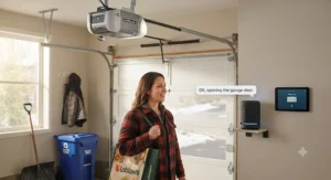 Smart garage door opener integration with voice assistants for hands-free operation in Canadian households.